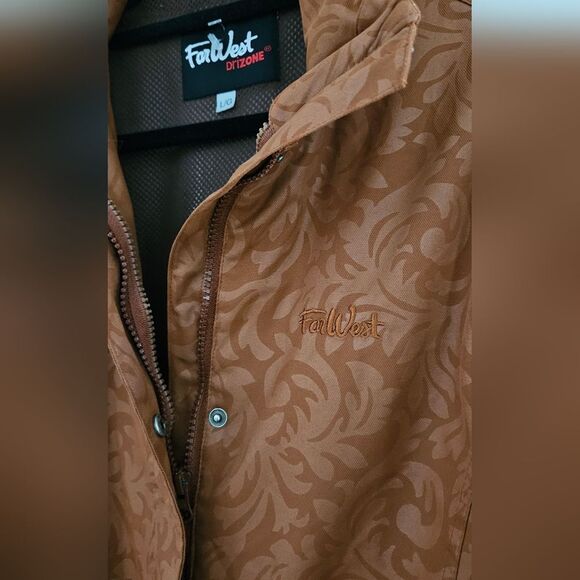 Tribal Women's Rust Utility Jacket with Floral Swirl Design - Picture 6 of 7